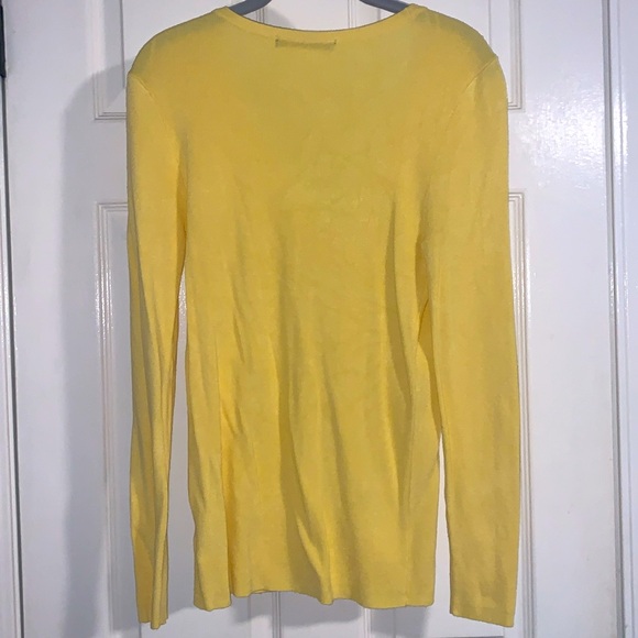 Threadbare yellow V neck cardigan button down, long sleeve, SZ 6 - Picture 7 of 8